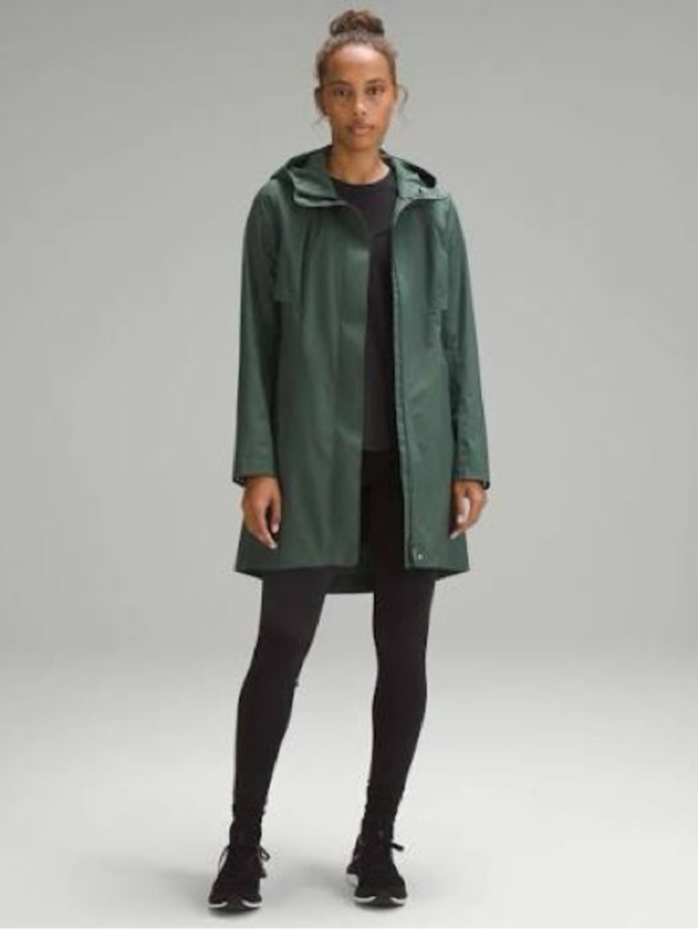 lululemon athletica rain rebel waterproof jacket in dark forest